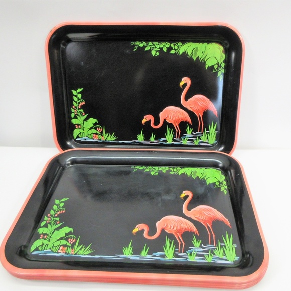 Other - Flamingo Mid Century TV Lap Trays Set 6 Toleware